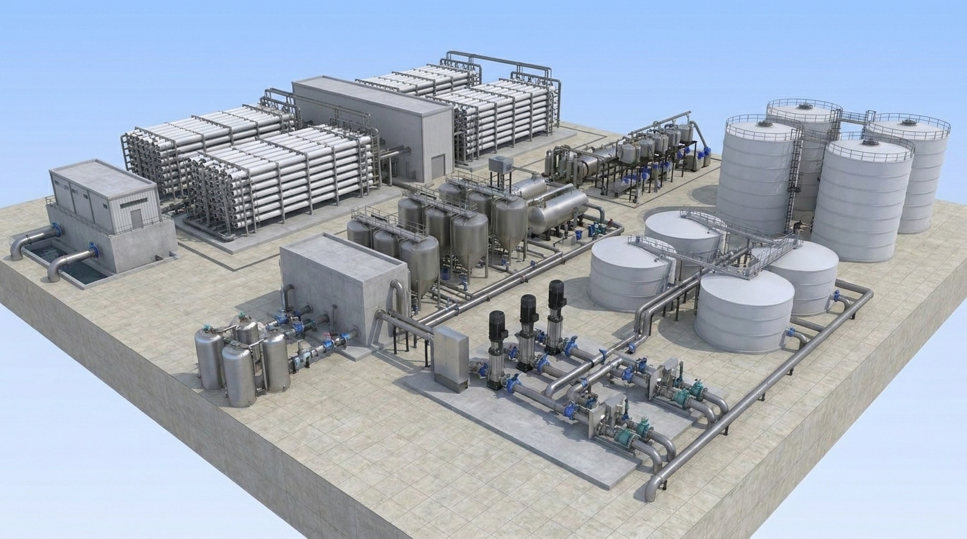 SWRO membrane array / containerised desalination unit