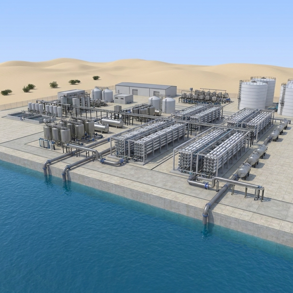 Seawater desalination reverse osmosis plant