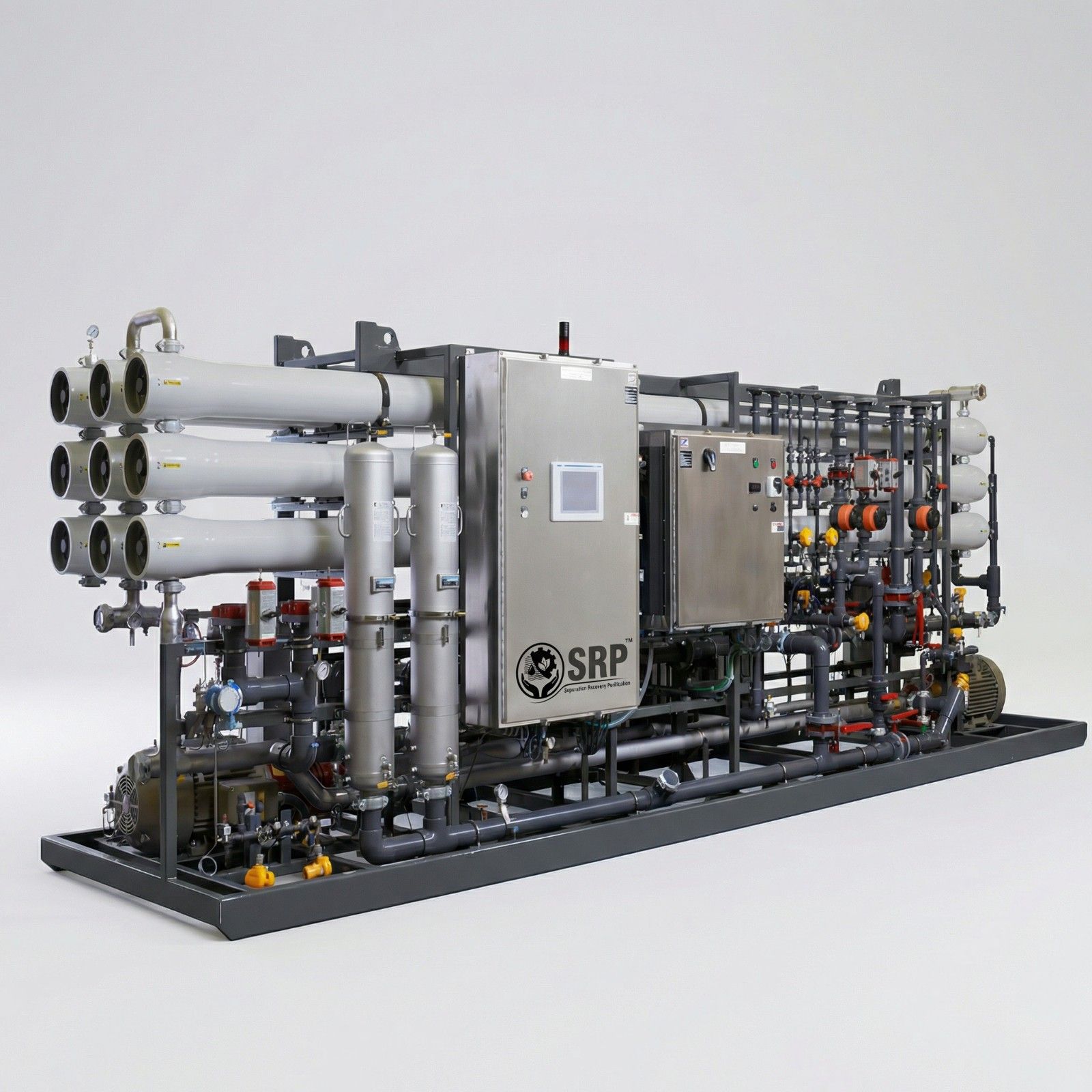 UHP RO skid — high-pressure vessel assembly