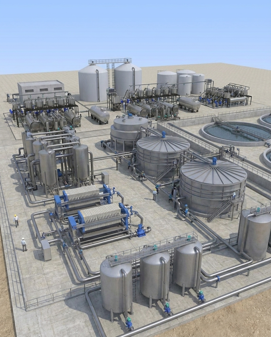 Industrial water treatment plant